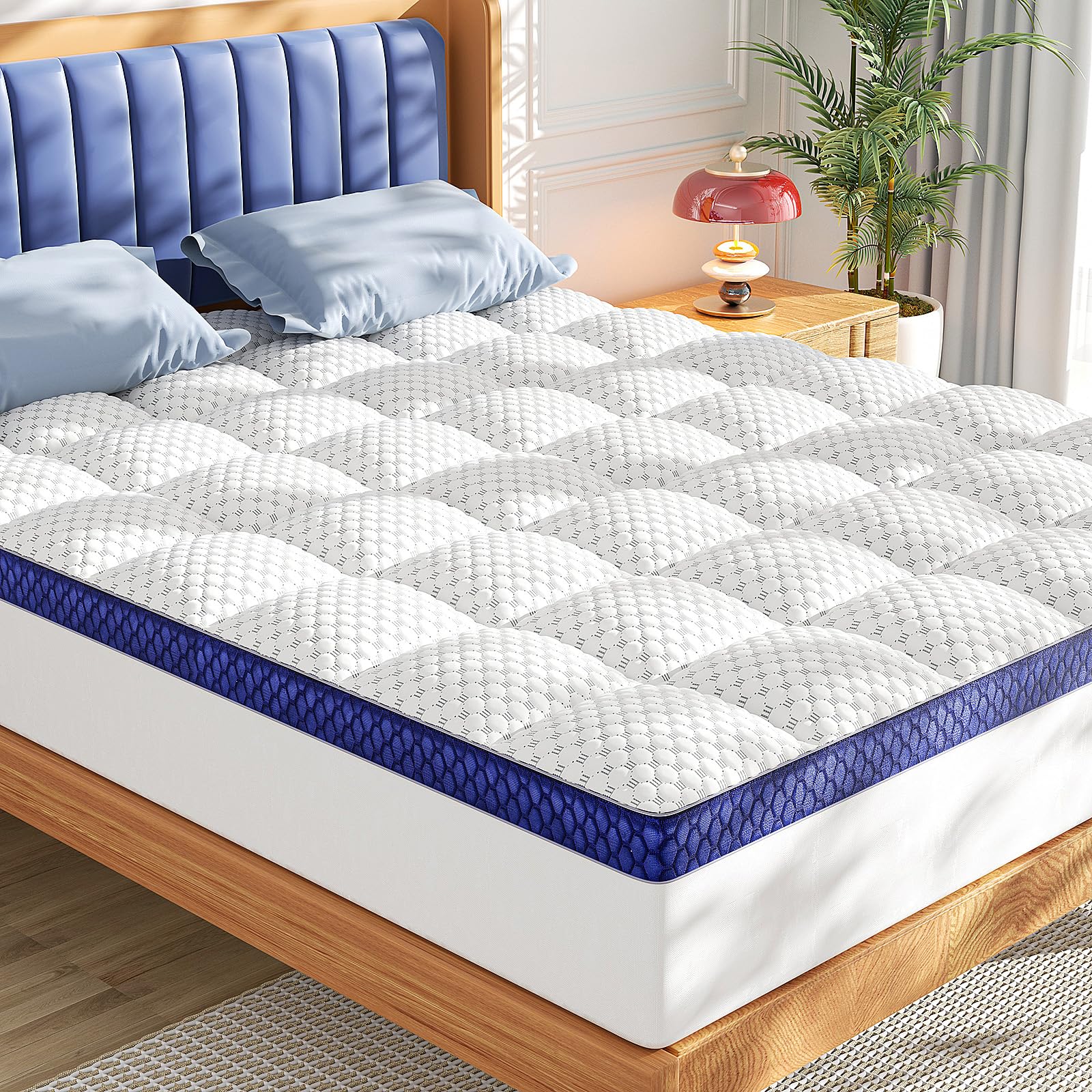BEDELITE king topper with ripple pattern improves airflow for cooler nights
