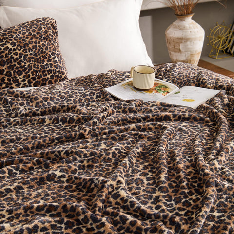 BEDELITE leopard blanket folded for easy storage and style