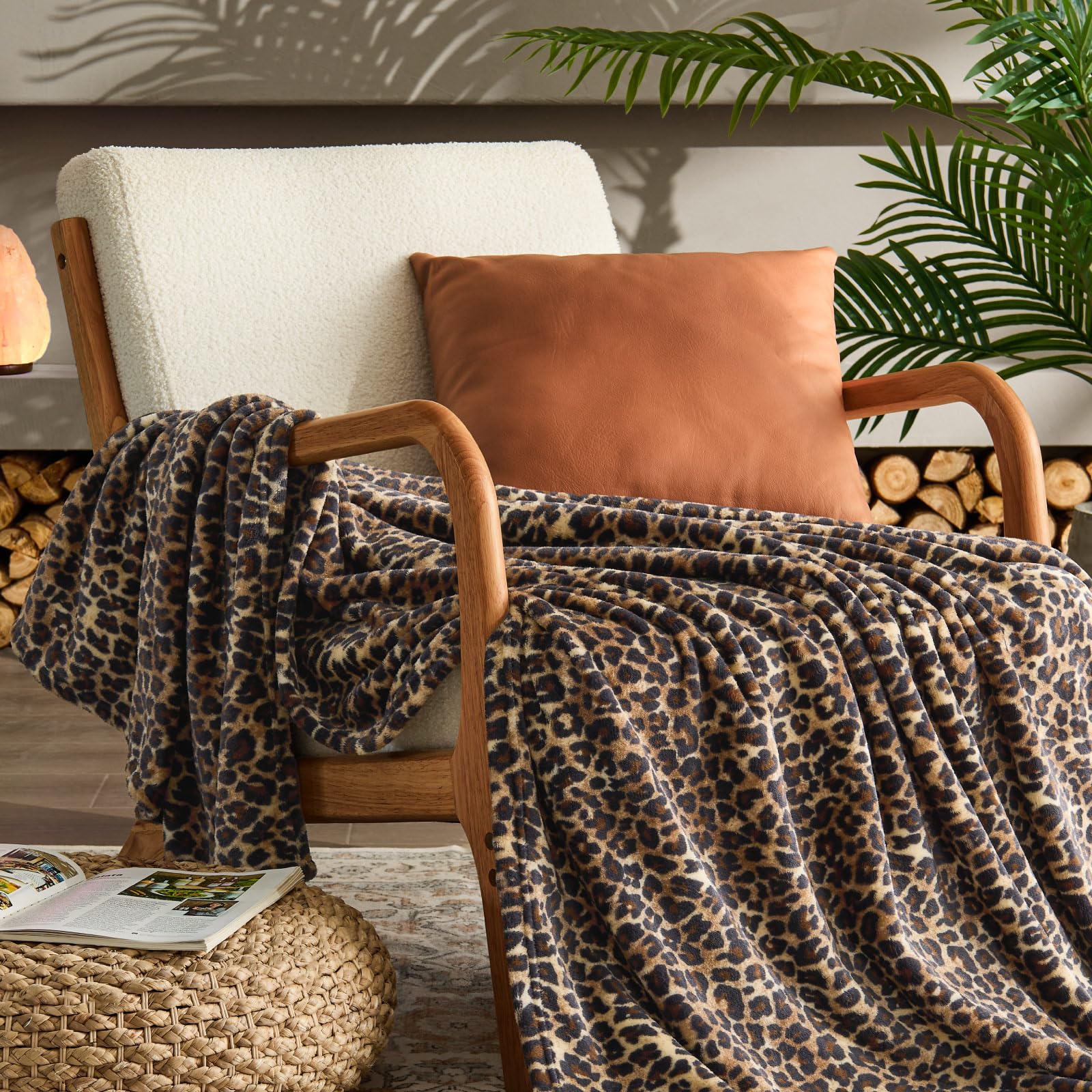 BEDELITE leopard blanket on bed enhances nightly comfort with lightweight warmth