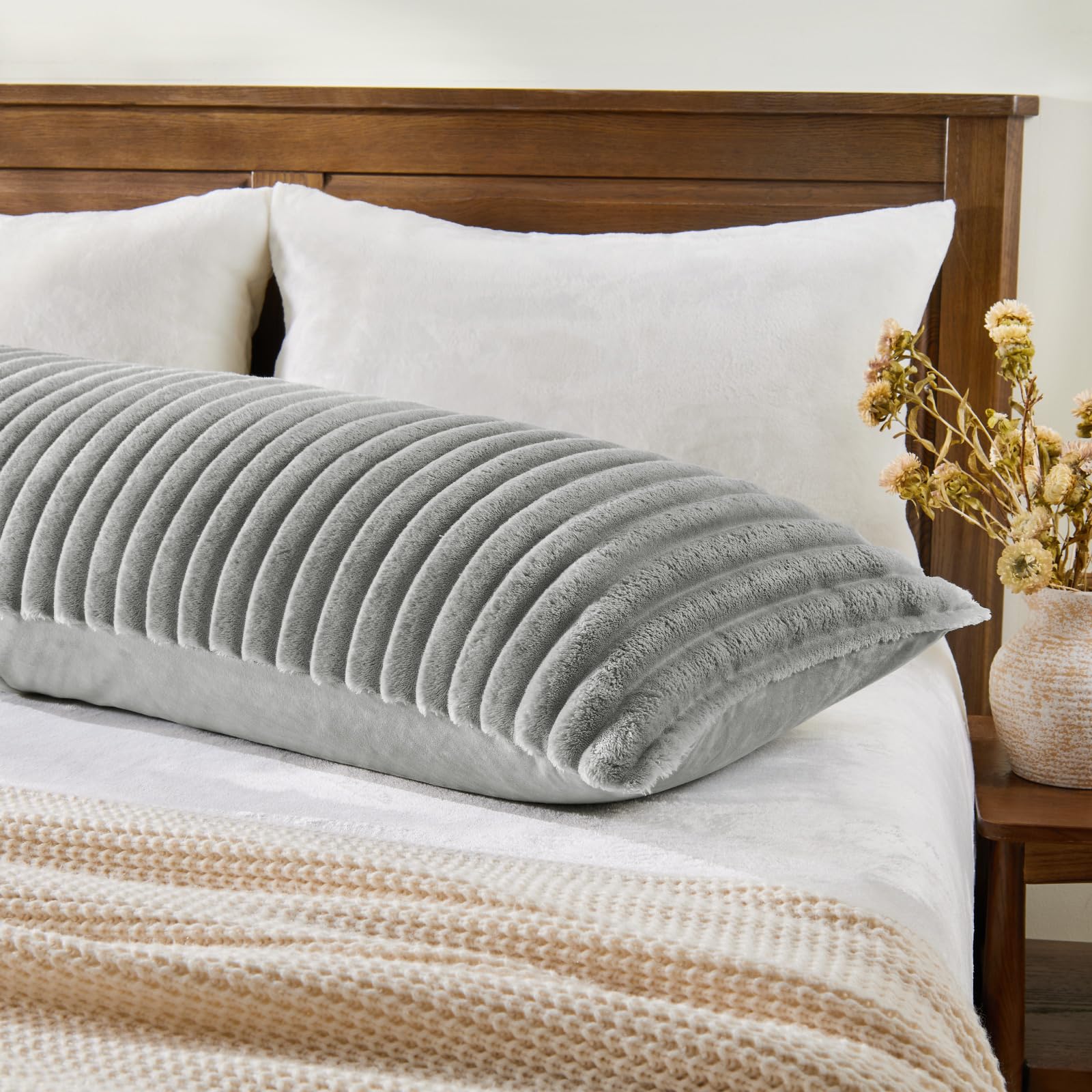 BEDELITE pillow cover with zipper ensures a secure fit and easy insertion for 20x54 pillow