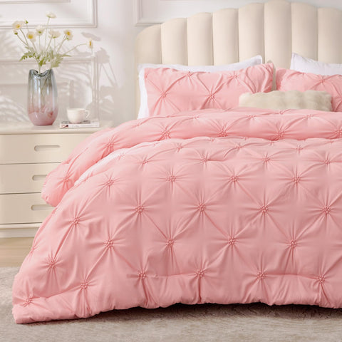 BEDELITE pink comforter full close-up shows soft fabric for cozy sleep