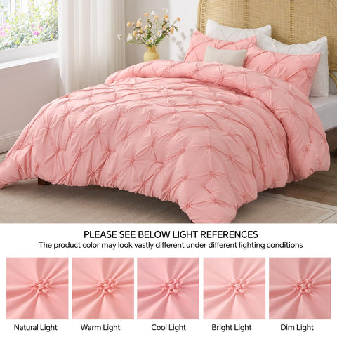 Care instructions for BEDELITE pink king comforter emphasize simple washing