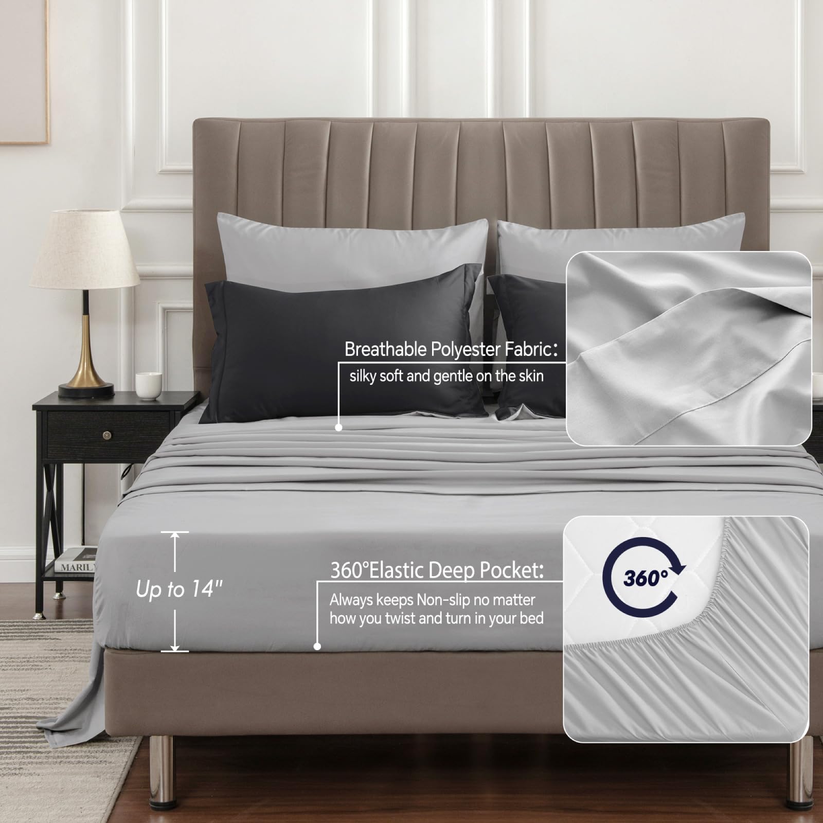 BEDELITE queen comforter set, all-season warmth for any room.
