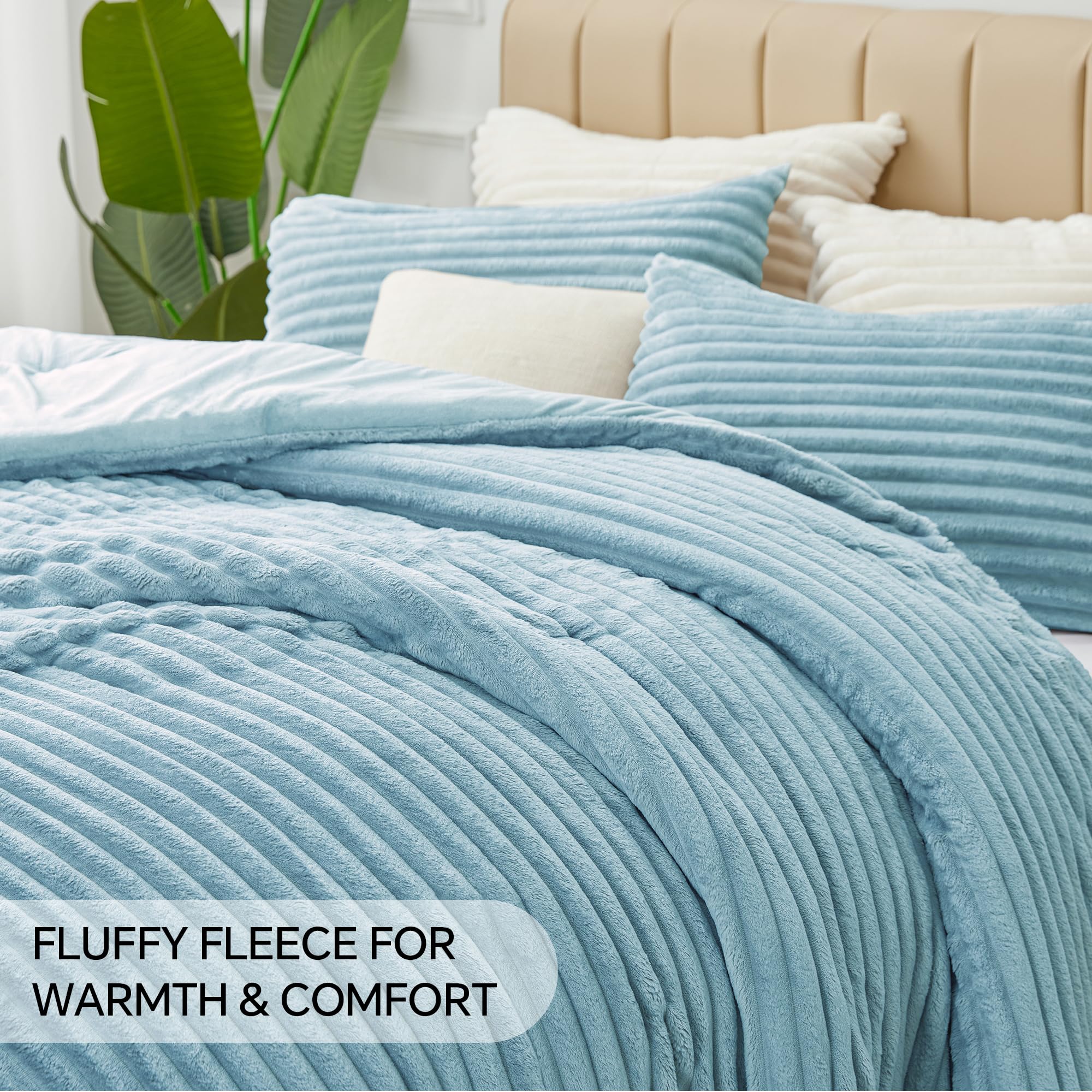 BEDELITE queen-size comforter with pillowcases for a complete bed set.