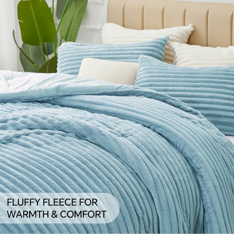 BEDELITE queen-size comforter with pillowcases for a complete bed set.