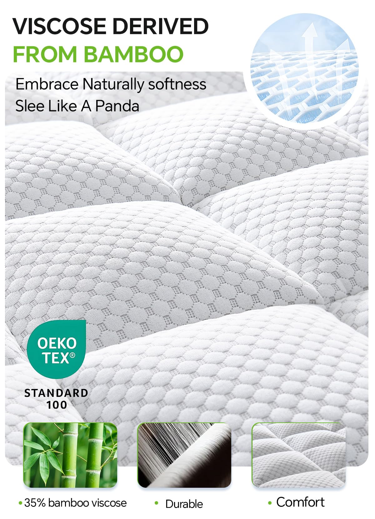 BEDELITE Queen Topper shredded memory foam provides plush yet supportive comfort