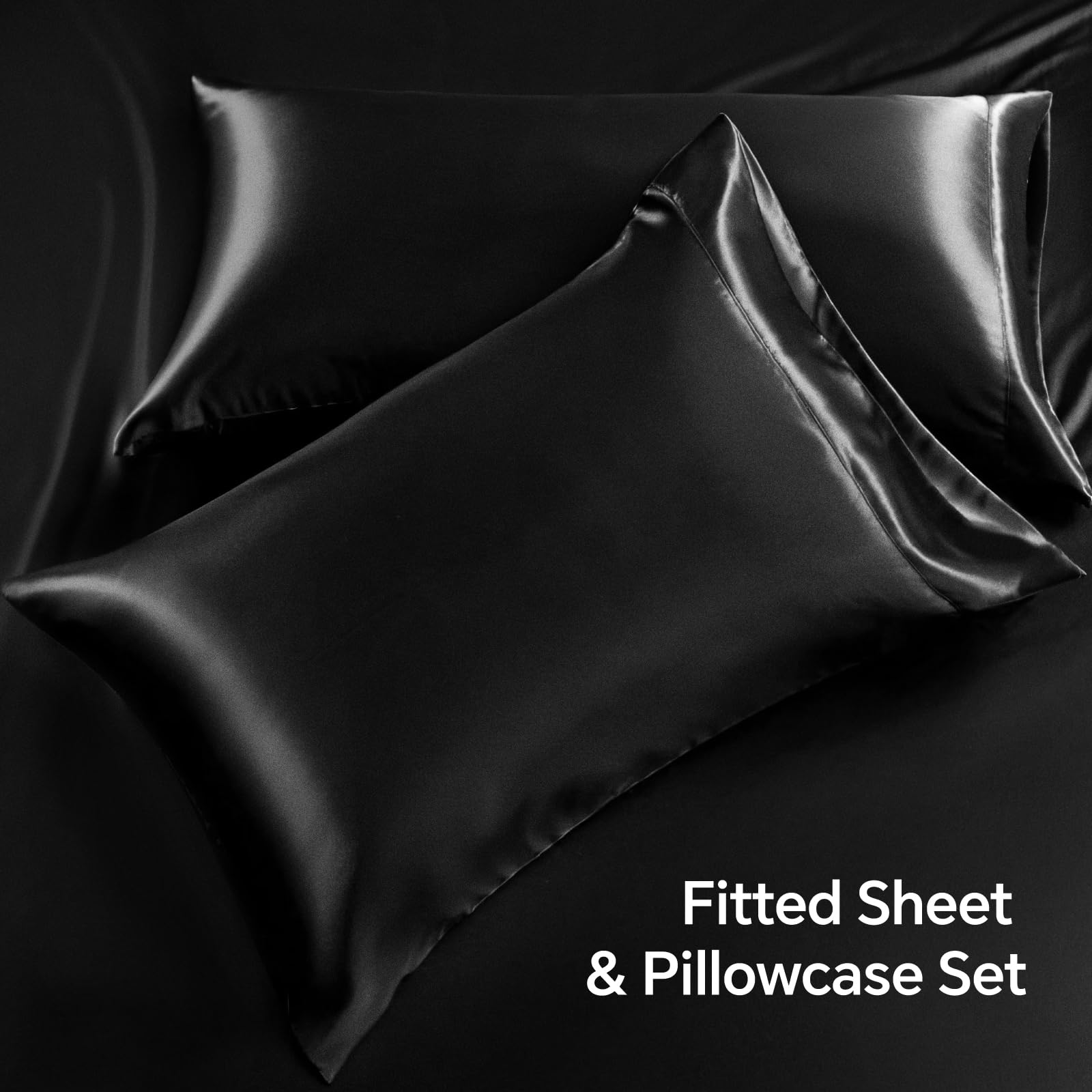 BEDELITE satin sheet with elastic corner straps stays put