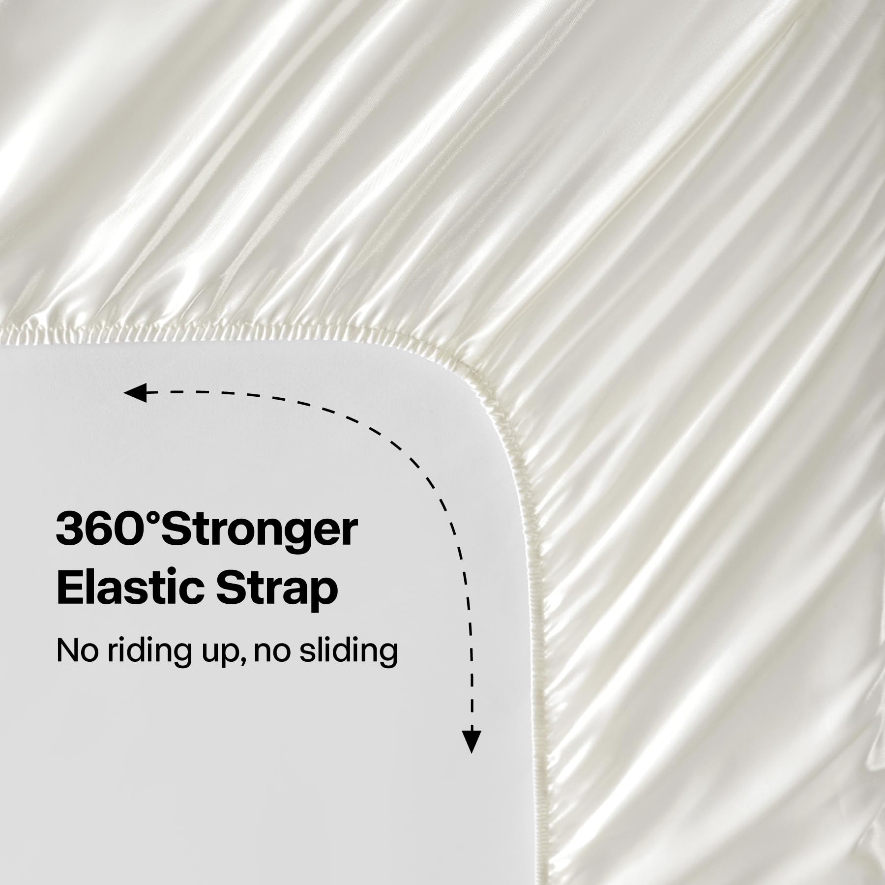 BEDELITE ivory pillowcase queen on bed highlights luxurious sheen and comfort