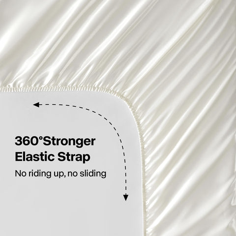 BEDELITE ivory pillowcase queen on bed highlights luxurious sheen and comfort