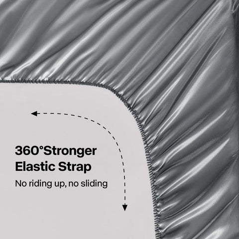 BEDELITE satin sheets closeup reveals velvety finish and luxurious sheen.