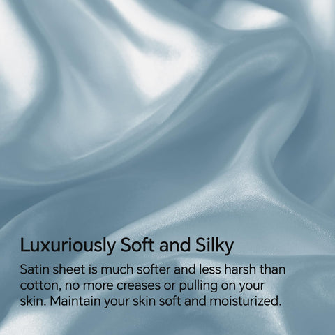BEDELITE deep-pocket satin sheet fits mattresses up to 15 inches securely.