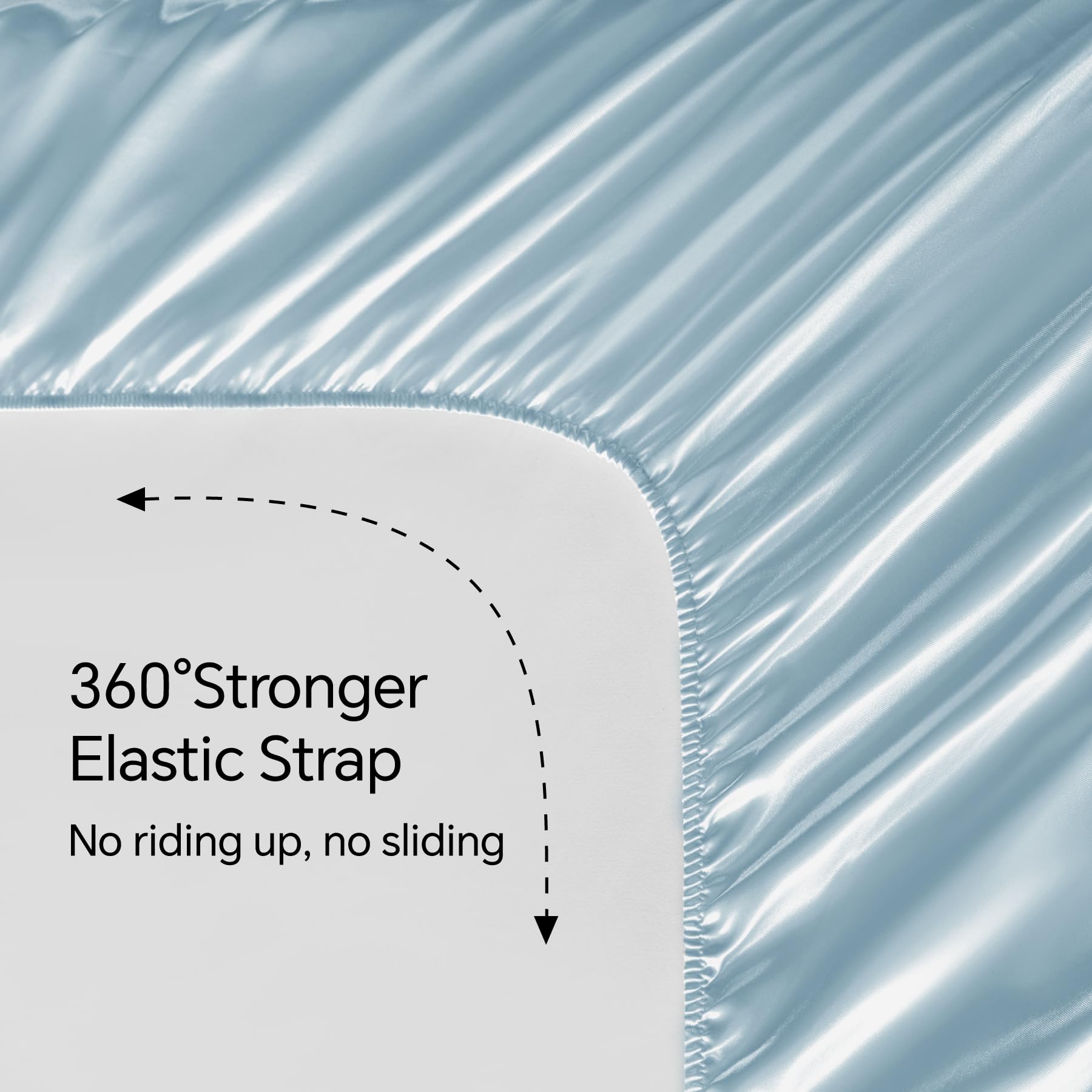 Close look at BEDELITE satin weave emphasizes durable, pilling-resistant fabric.