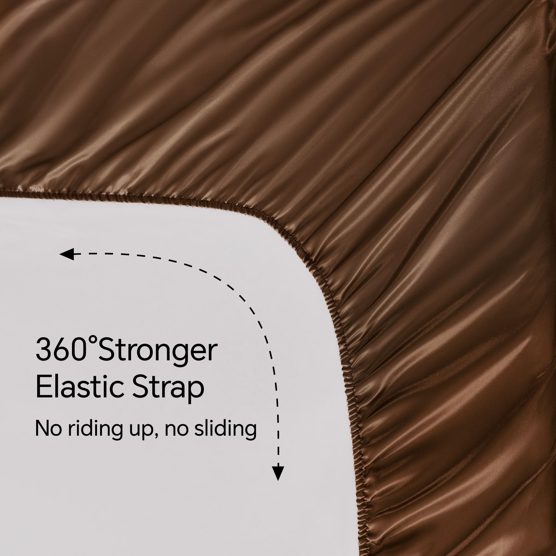 BEDELITE satin fabric gloss highlights smooth surface reducing friction for hair and skin comfort.