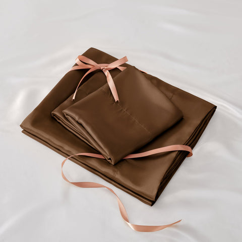 BEDELITE satin sheets at night scene inviting restful sleep and comfort
