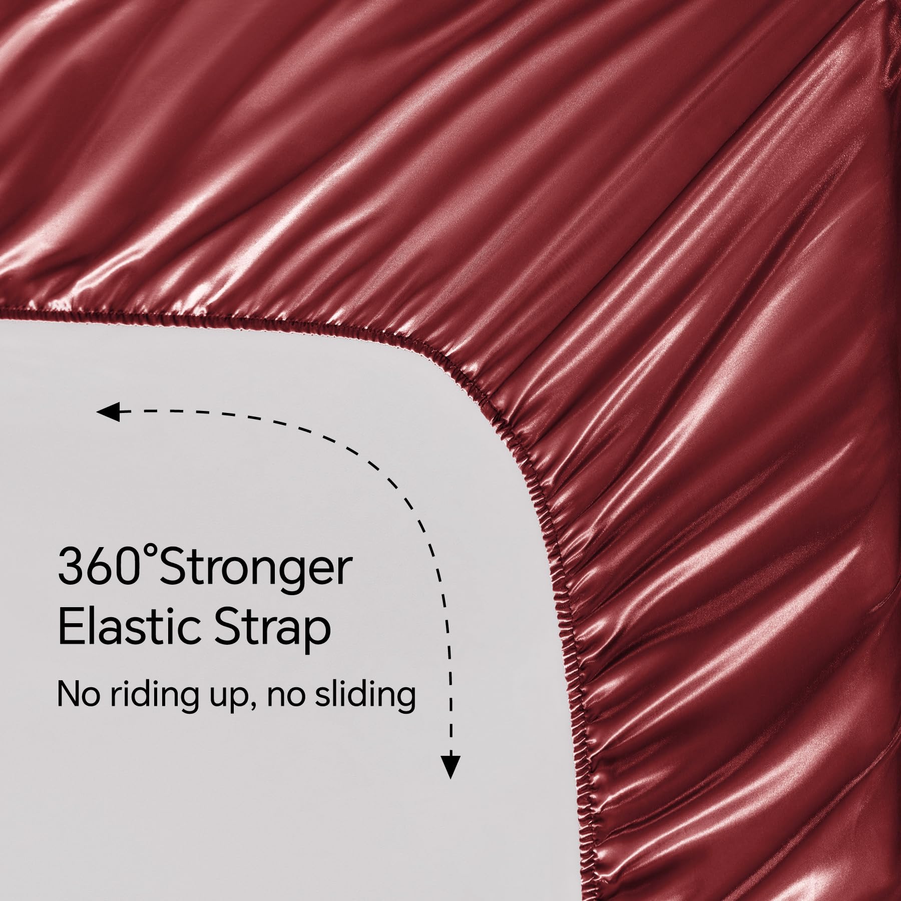 Bedelite satin sheets queen closeup texture highlights rich color and soft handfeel