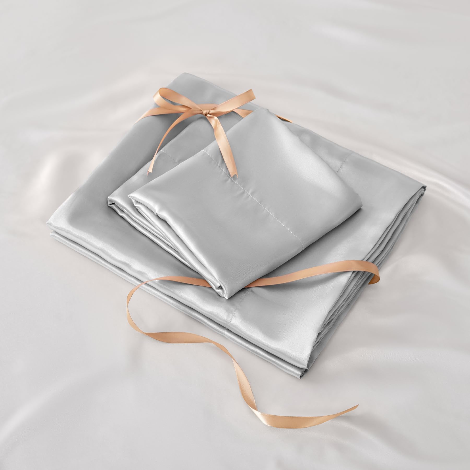BEDELITE satin sheets queen packaging and color options showcase premium bedding