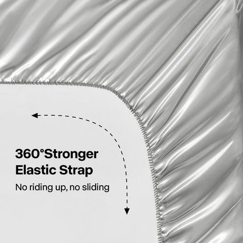 BEDELITE satin sheets queen flat sheet laid flat for generous bed coverage