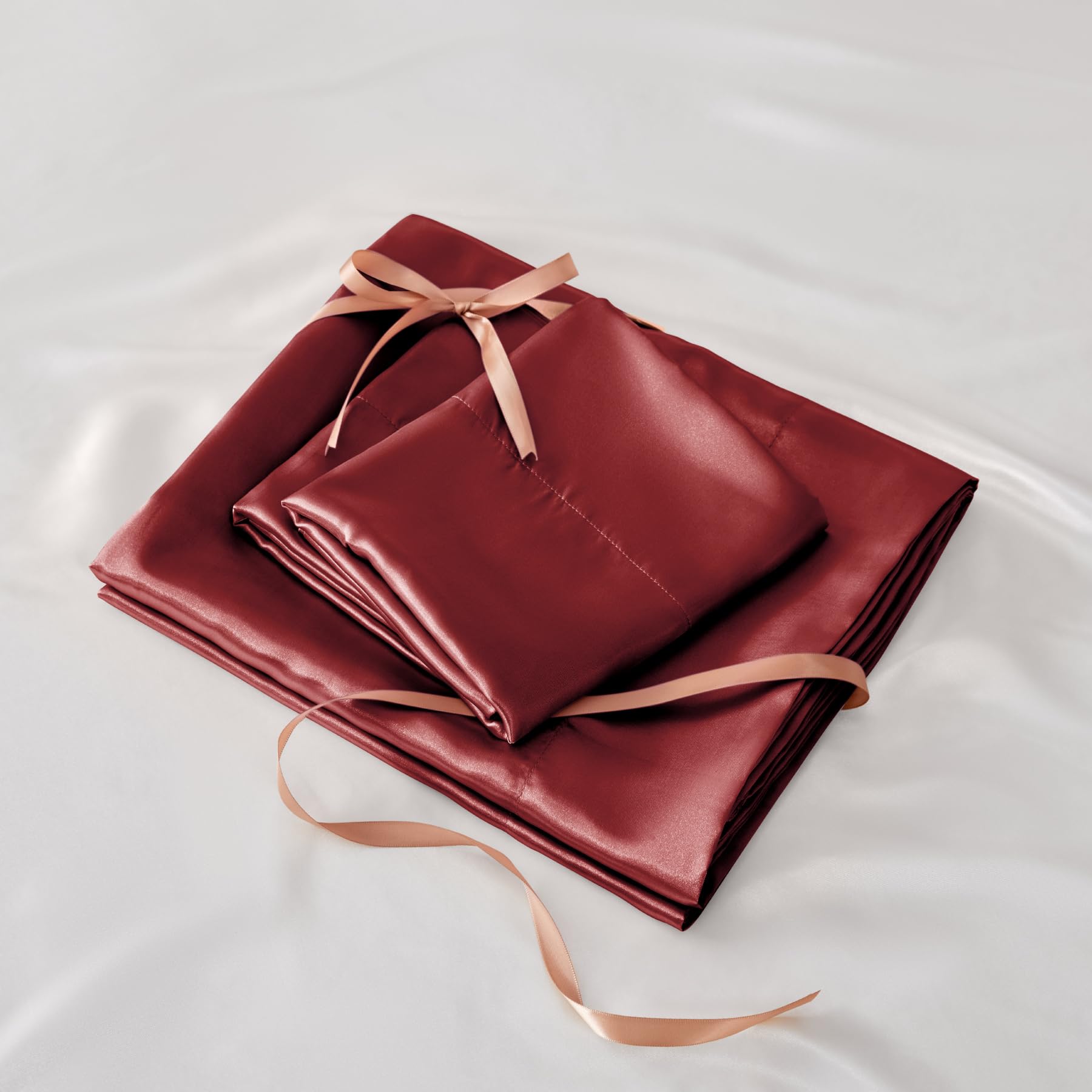 Bedelite satin sheets queen room-ambience demonstrates elegant styling options