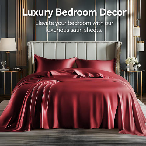 Close-up of BEDELITE silky satin fabric showing smooth texture and sheen