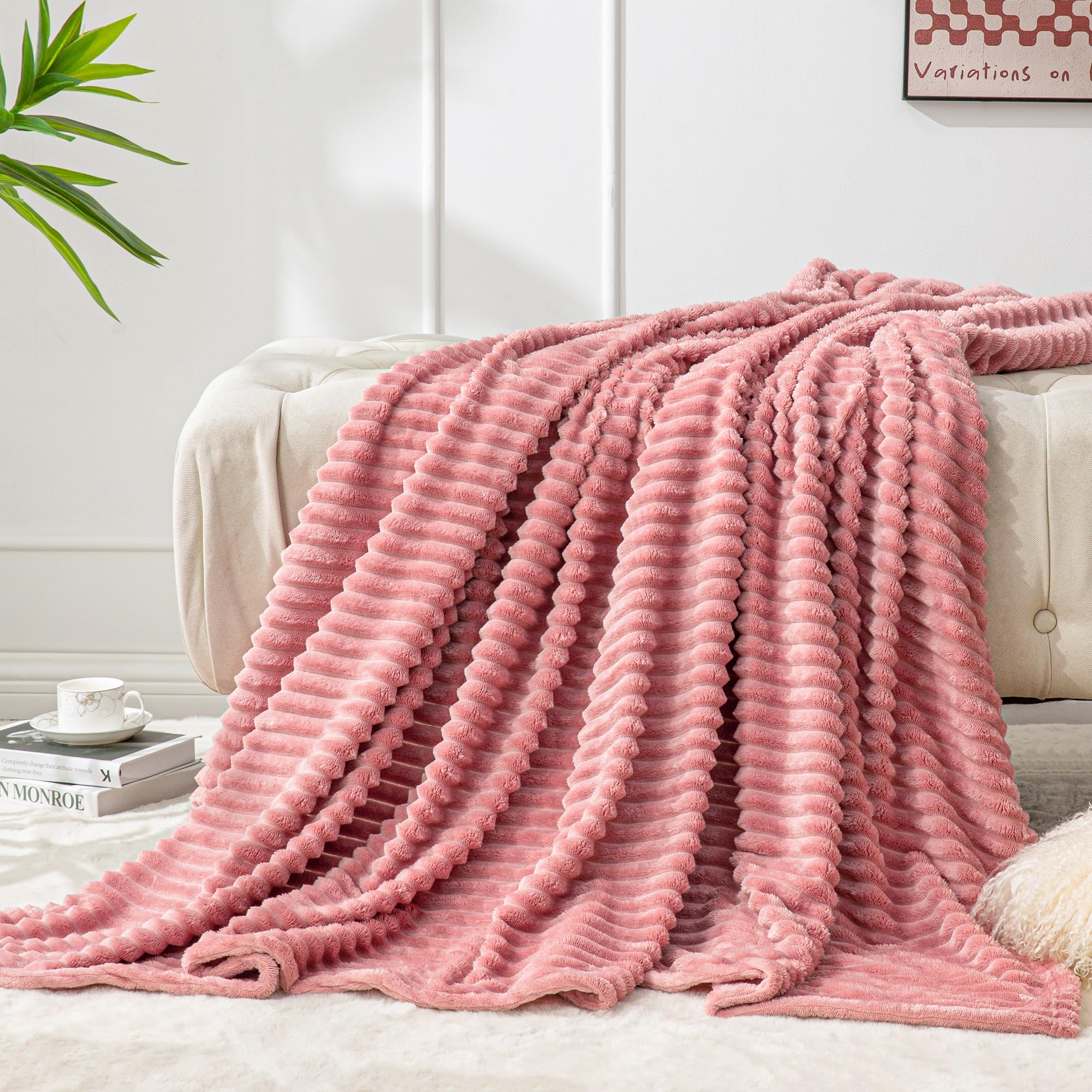 BEDELITE plush blanket on sofa inviting restful moments