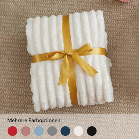 BEDELITE striped fleece packaging suggests a ready gift for loved ones.