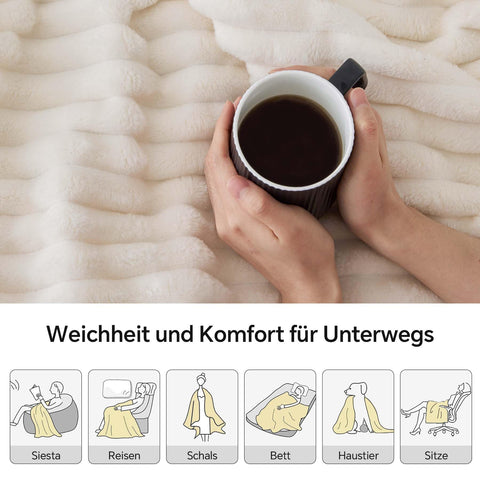 BEDELITE blanket on couch for lounging during a TV marathon.