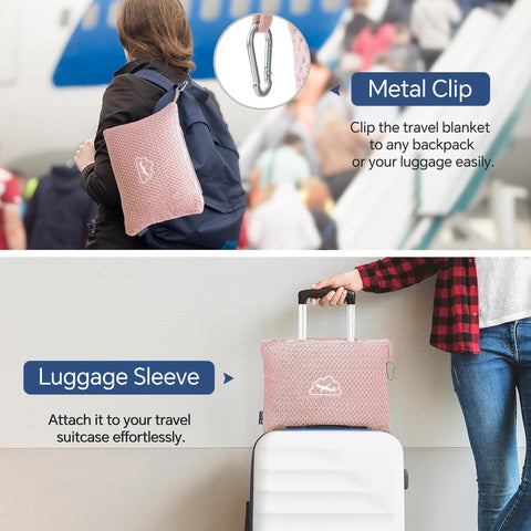 BEDELITE travel blanket-backpack-clip keeps the blanket secure while staying hands-free