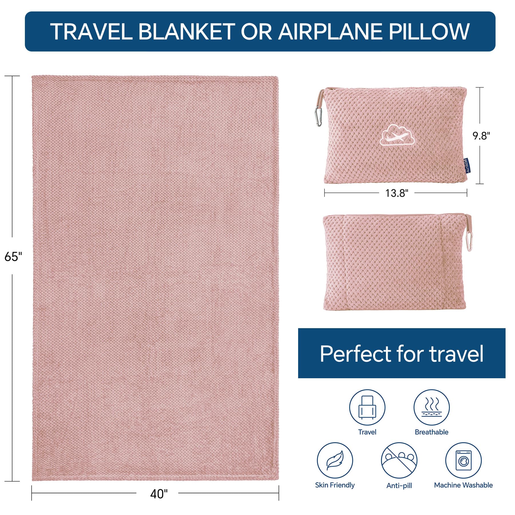 BEDELITE travel blanket jacquard pattern adds stylish touch to your journey