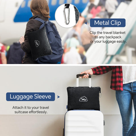 BEDELITE travel blanket with luxurious jacquard pattern adds style to flights.