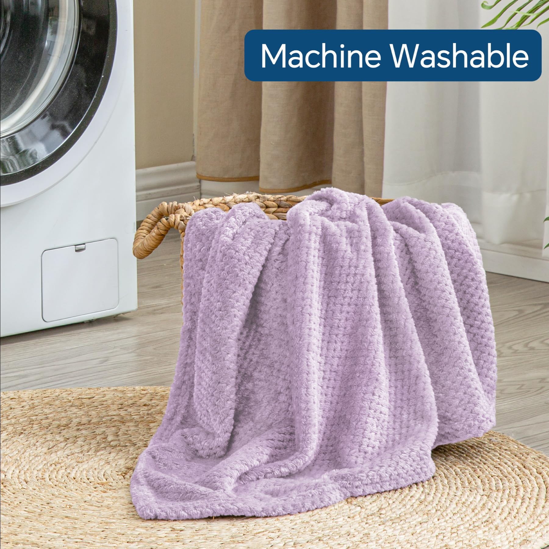 BEDELITE travel blanket in lavender offers cozy moments during journeys.