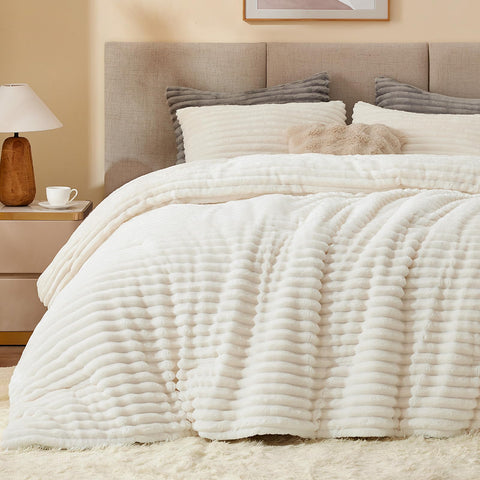BEDELITE twin comforter set fleece front view for plush warmth