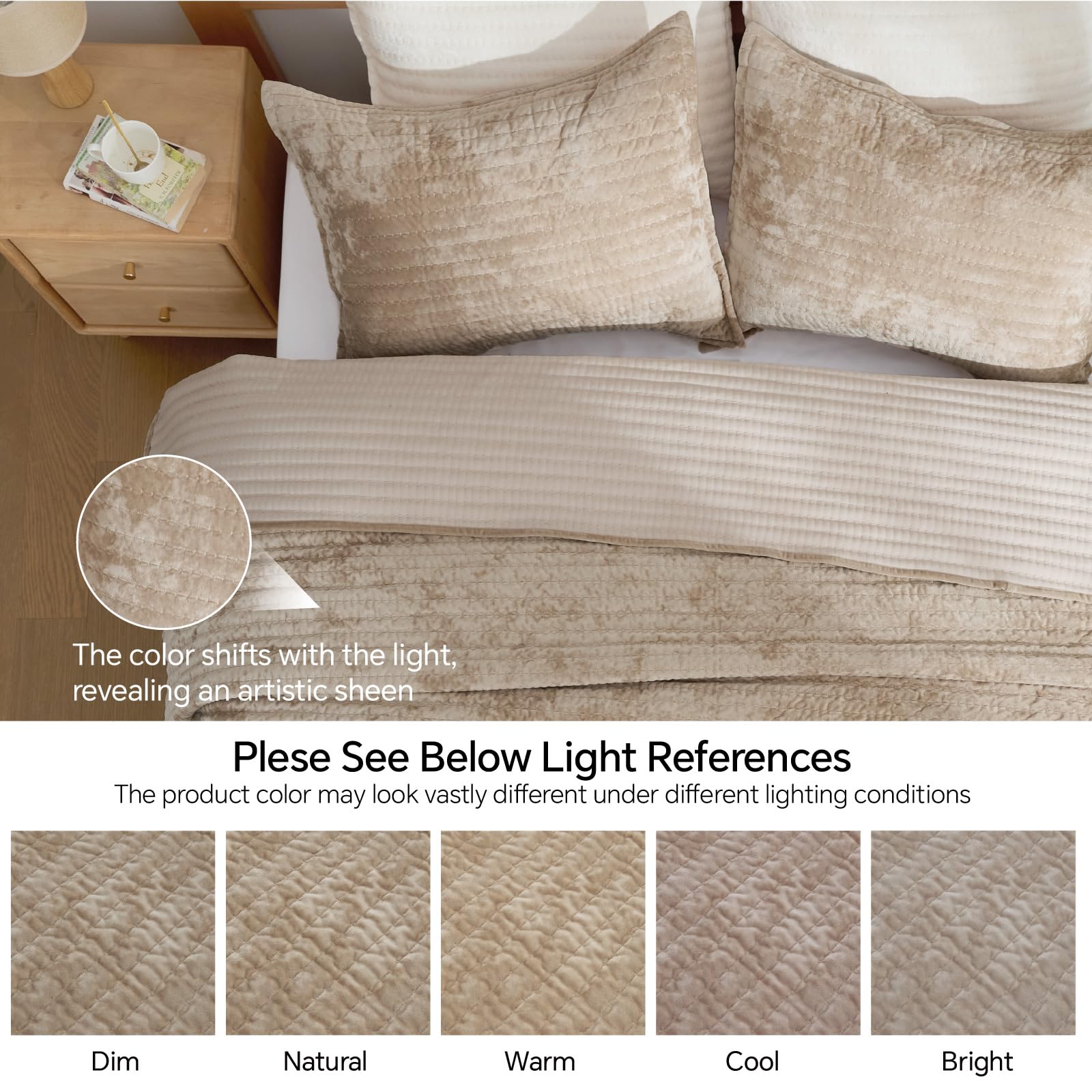 BEDELITE velvet quilt with 3D stripe design adds timeless elegance and depth