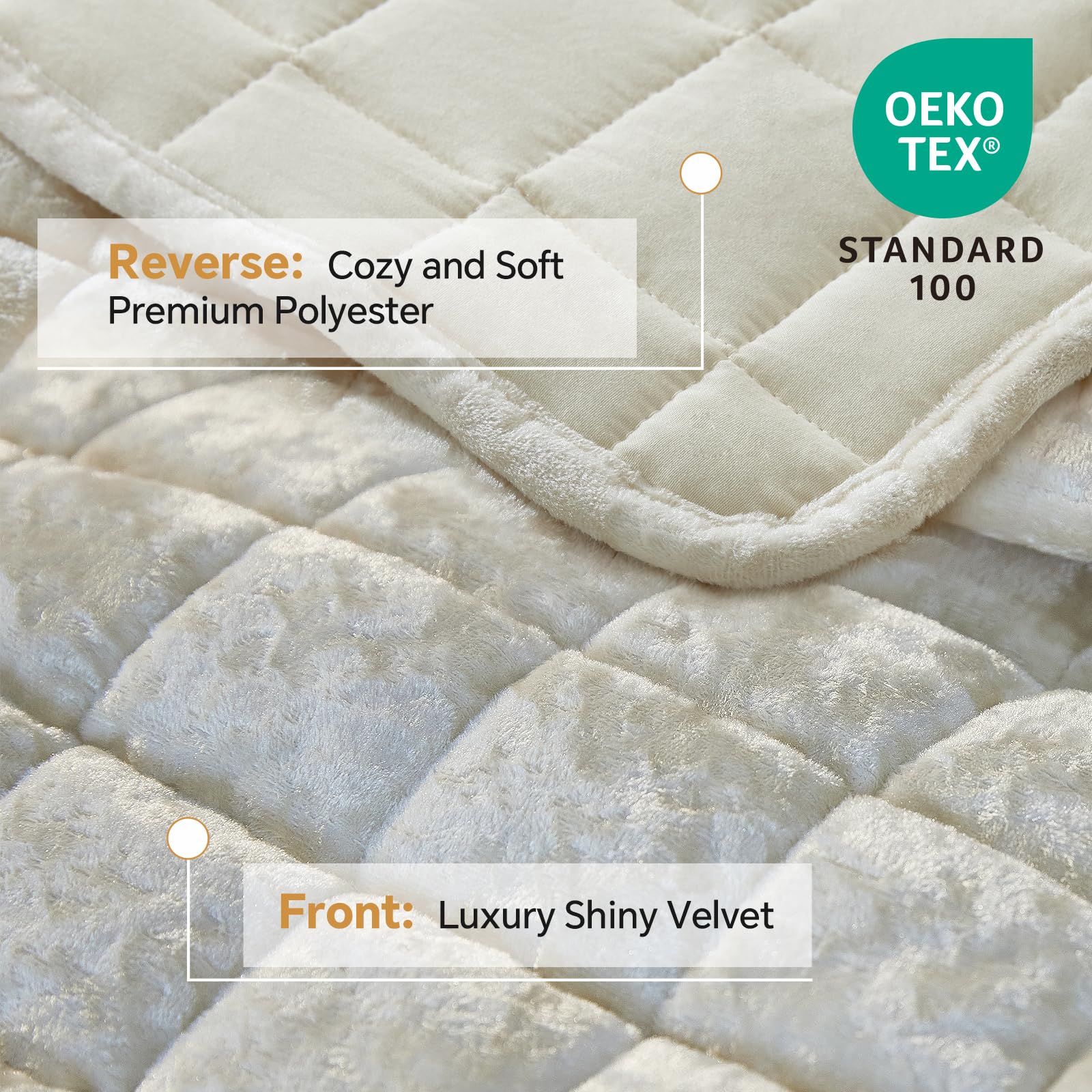 BEDELITE Velvet Quilt King back is brushed fabric for extra warmth during chilly evenings.