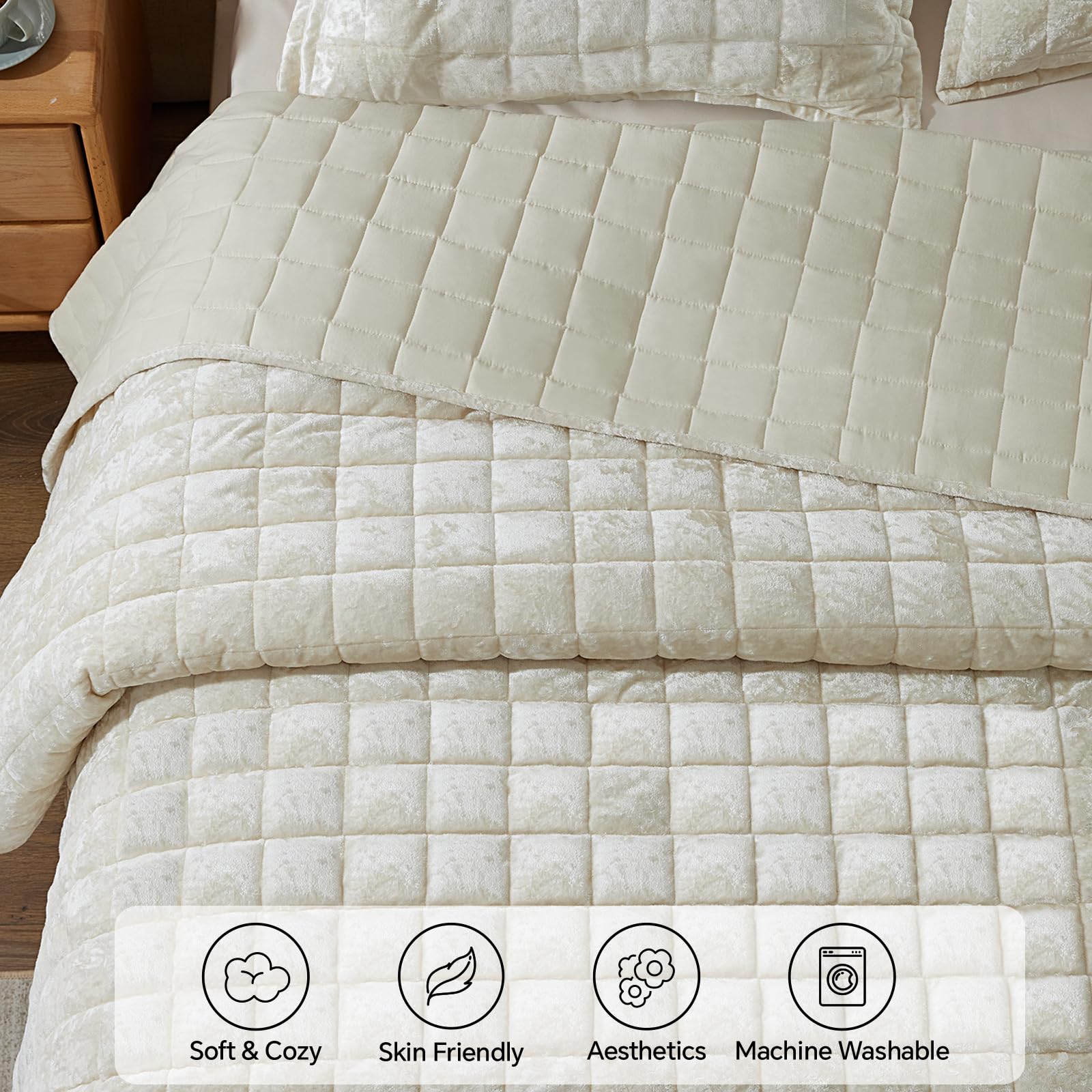BEDELITE Velvet Quilt King is Oeko-Tex certified for safe, skin-friendly sleep.