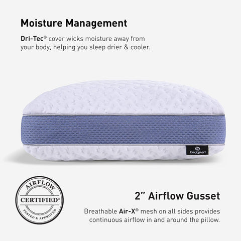 Boost foam core delivers spring-like lift for better alignment in Bedgear Balance Pillow.