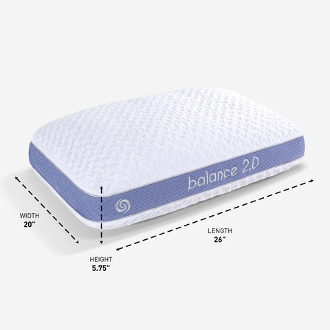 Removable, machine-washable cover on Bedgear Balance Pillow for easy cleaning.