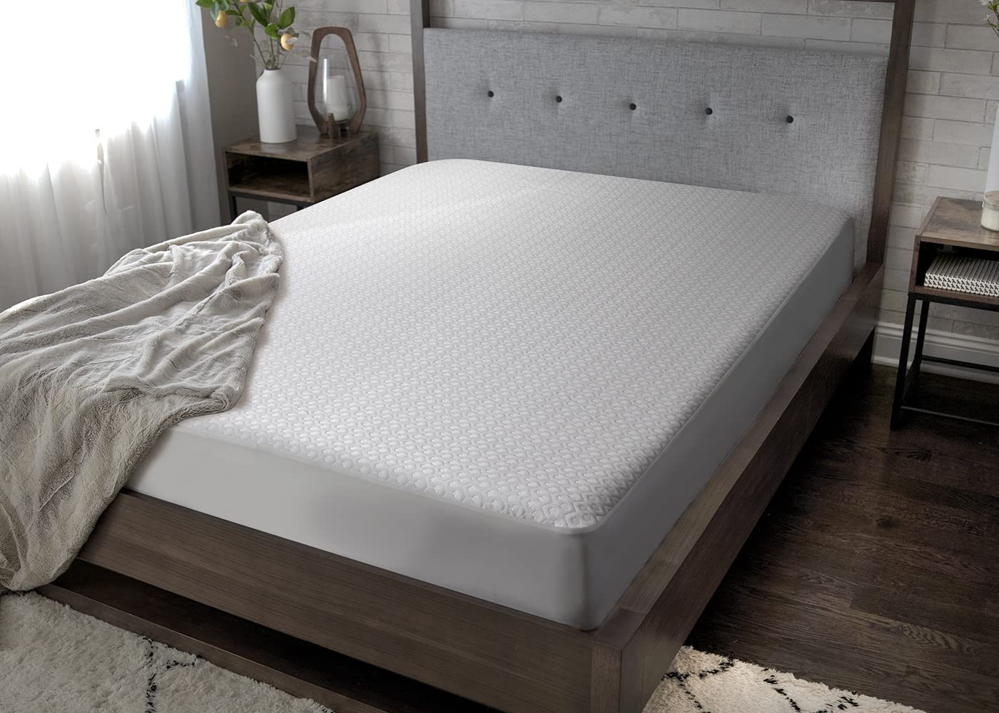 Bedgear Dri-Tec protector shows breathable fabric for cooler sleep.