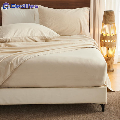 Bedlifes bedroom ambience with linen adds natural elegance to your space.