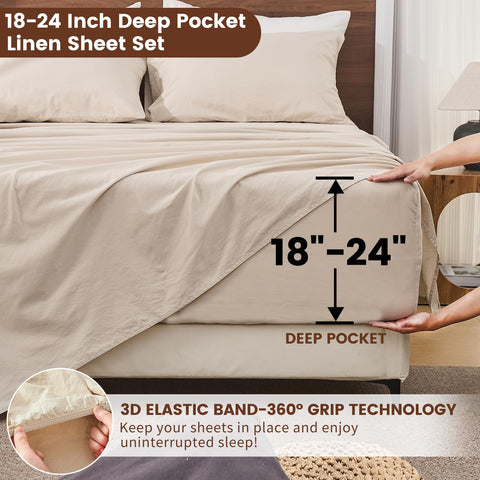 Bedlifes deep-pocket sheet secure on a thick mattress for a stable fit.
