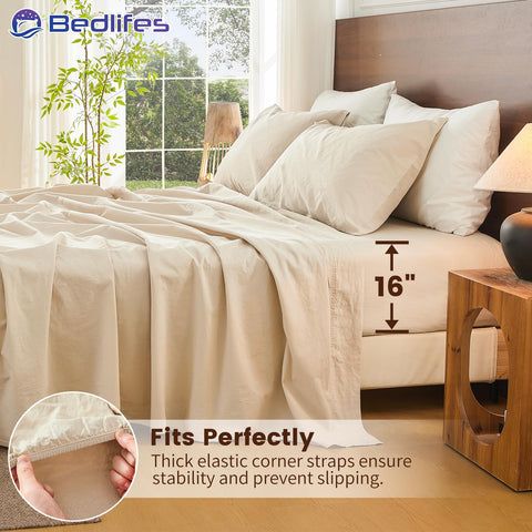Bedlifes pillowcase queen 20x30 provides soft, skin-friendly contact.