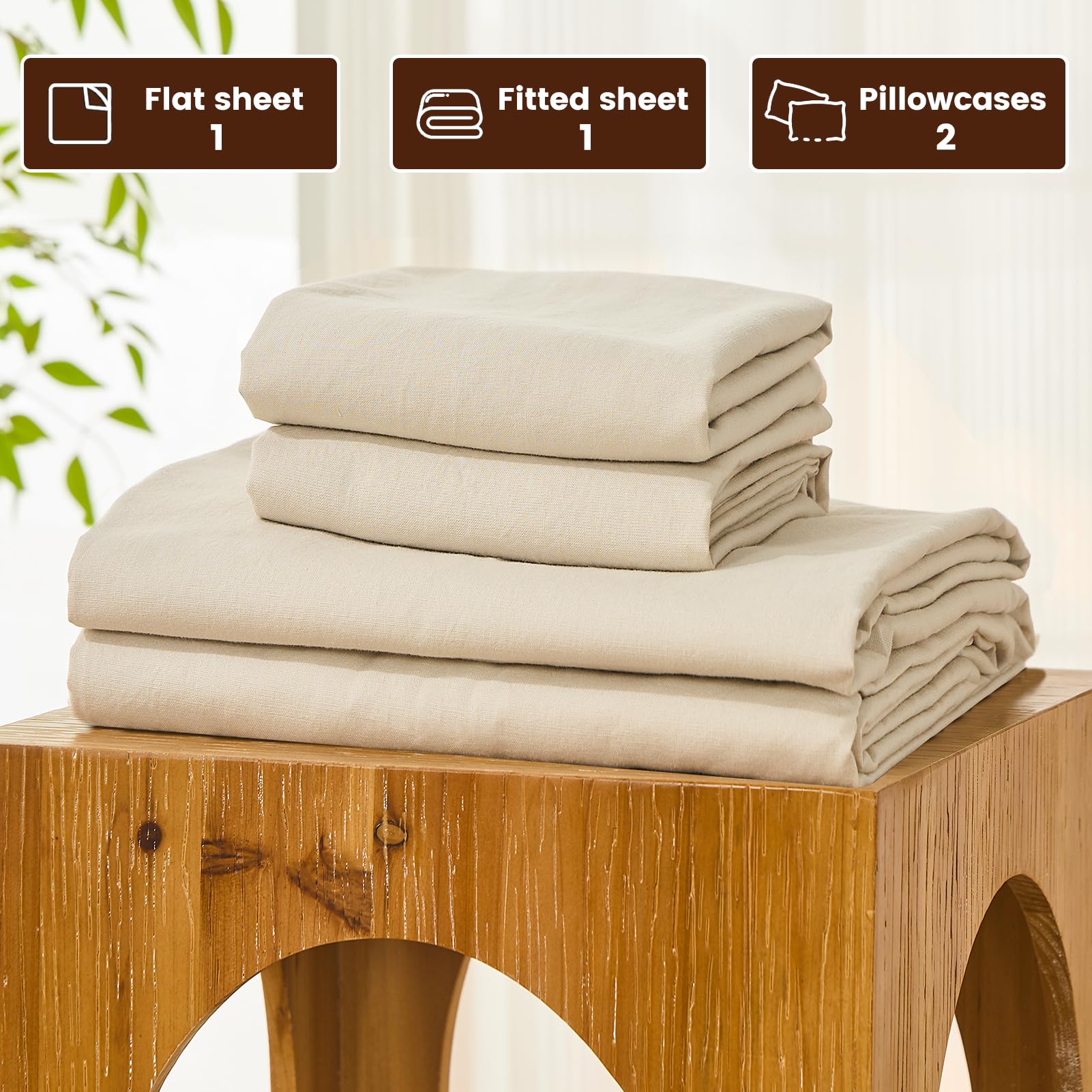 Bedlifes queen linen set unfurled showcases natural texture and timeless elegance.