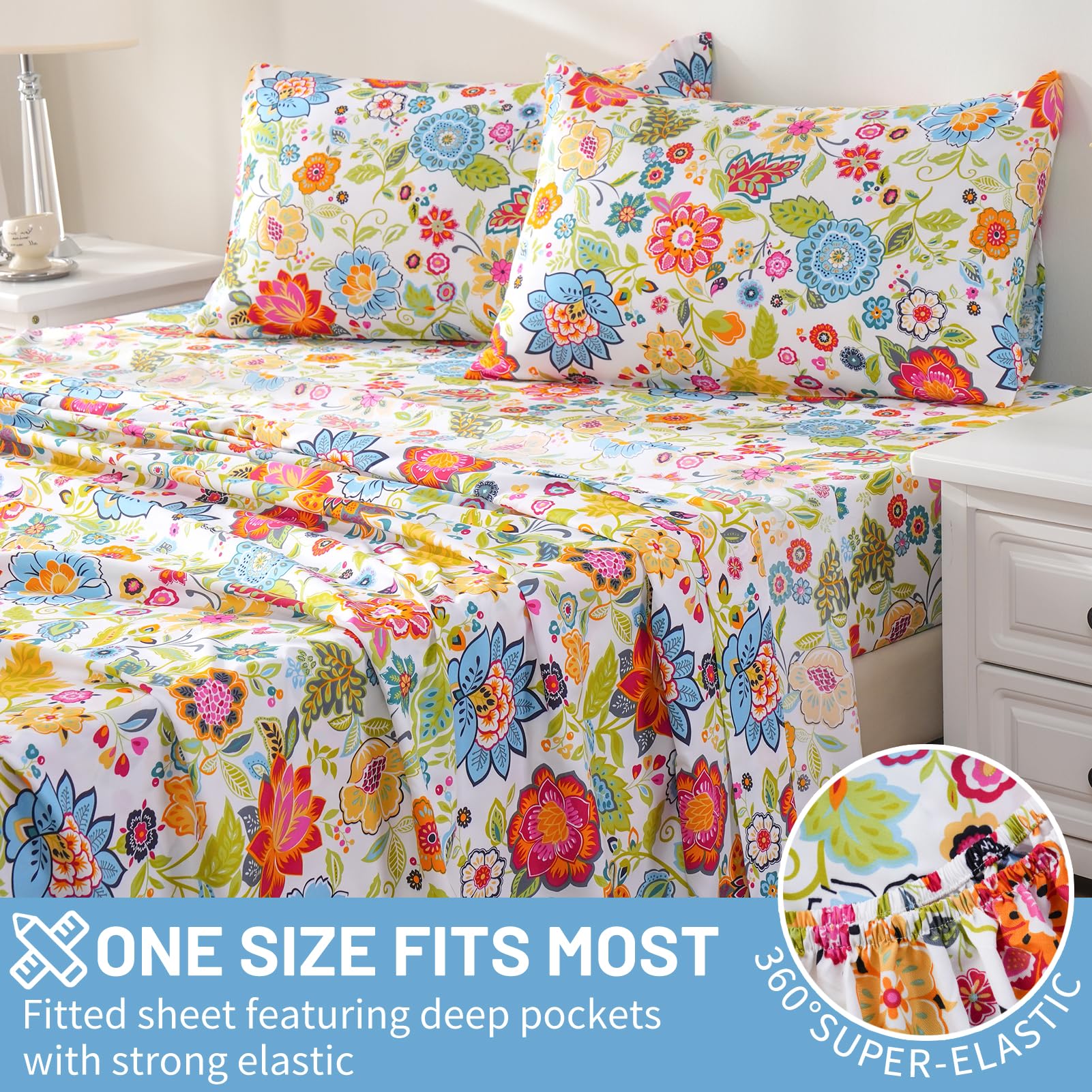 Bedlifes wrinkle-resistant queen sheets stay smooth after washing and drying.