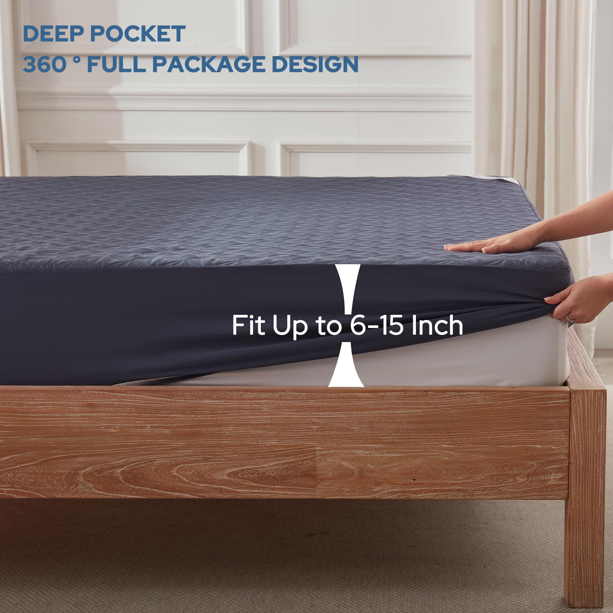 BEDLORE 360 deep-pocket design fits most mattresses securely
