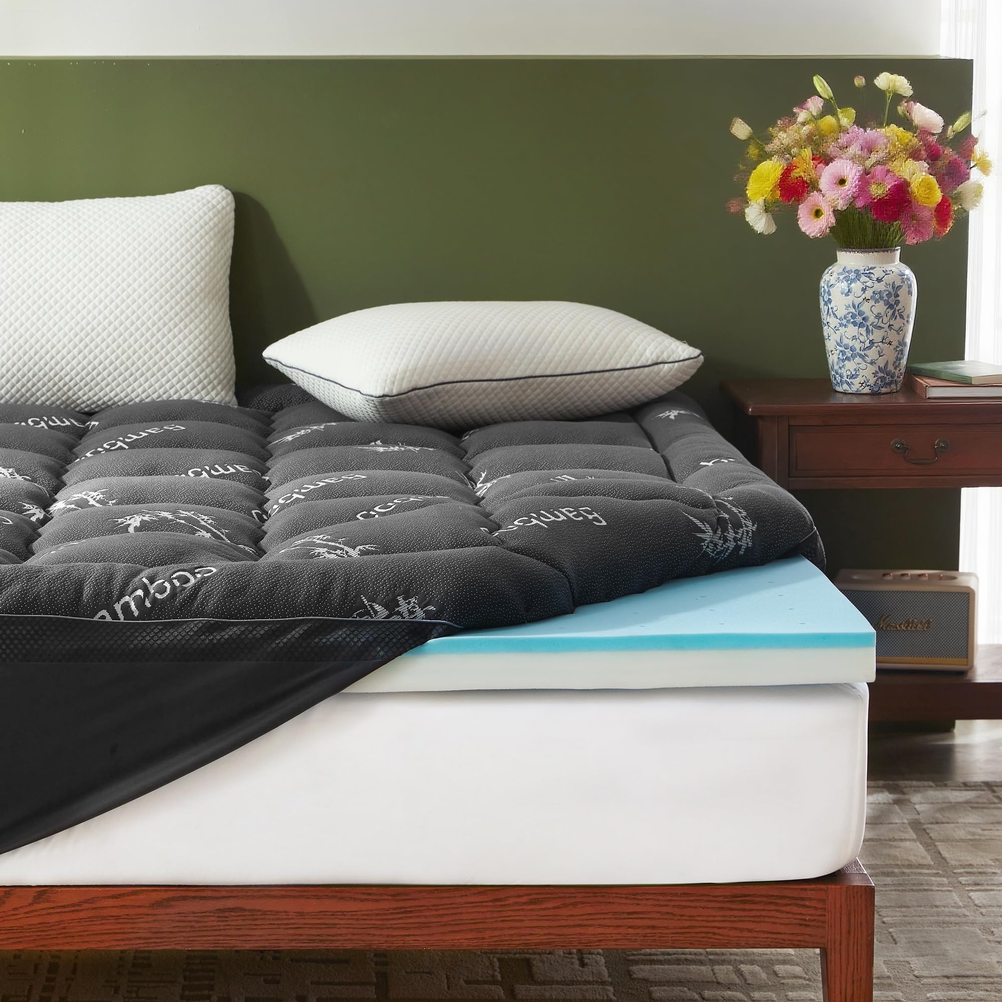 BEDLORE 4-inch topper layers deliver enhanced support for queen beds.