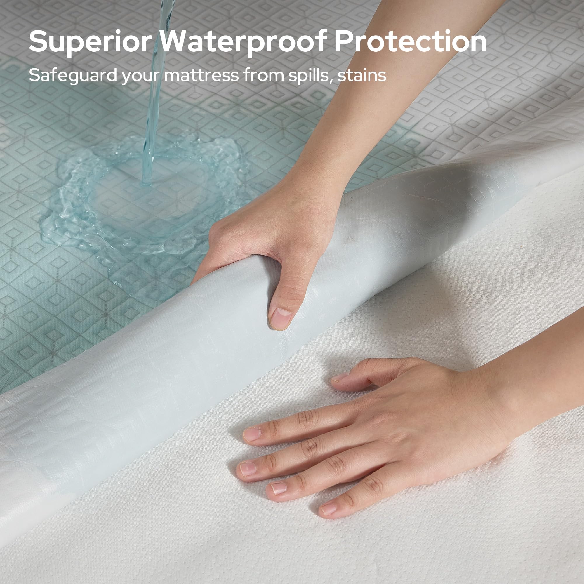 BEDLORE breathable-mattress-pad-cooling promotes airflow for a cooler, comfortable night.