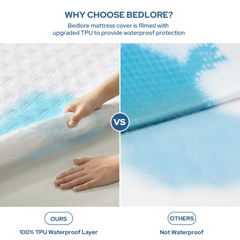 BEDLORE deep pocket design up to 18 inches for secure fit