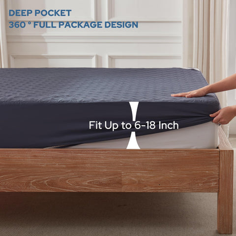 BEDLORE deep-pocket design fits thick mattresses securely