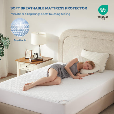 Bedlore deep-pocket design fits mattresses up to 18 inches securely.