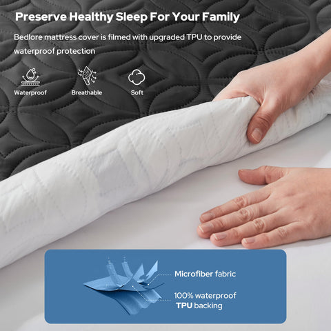 BEDLORE deep-pocket-fit design for up to 18 inches keeps the protector in place.