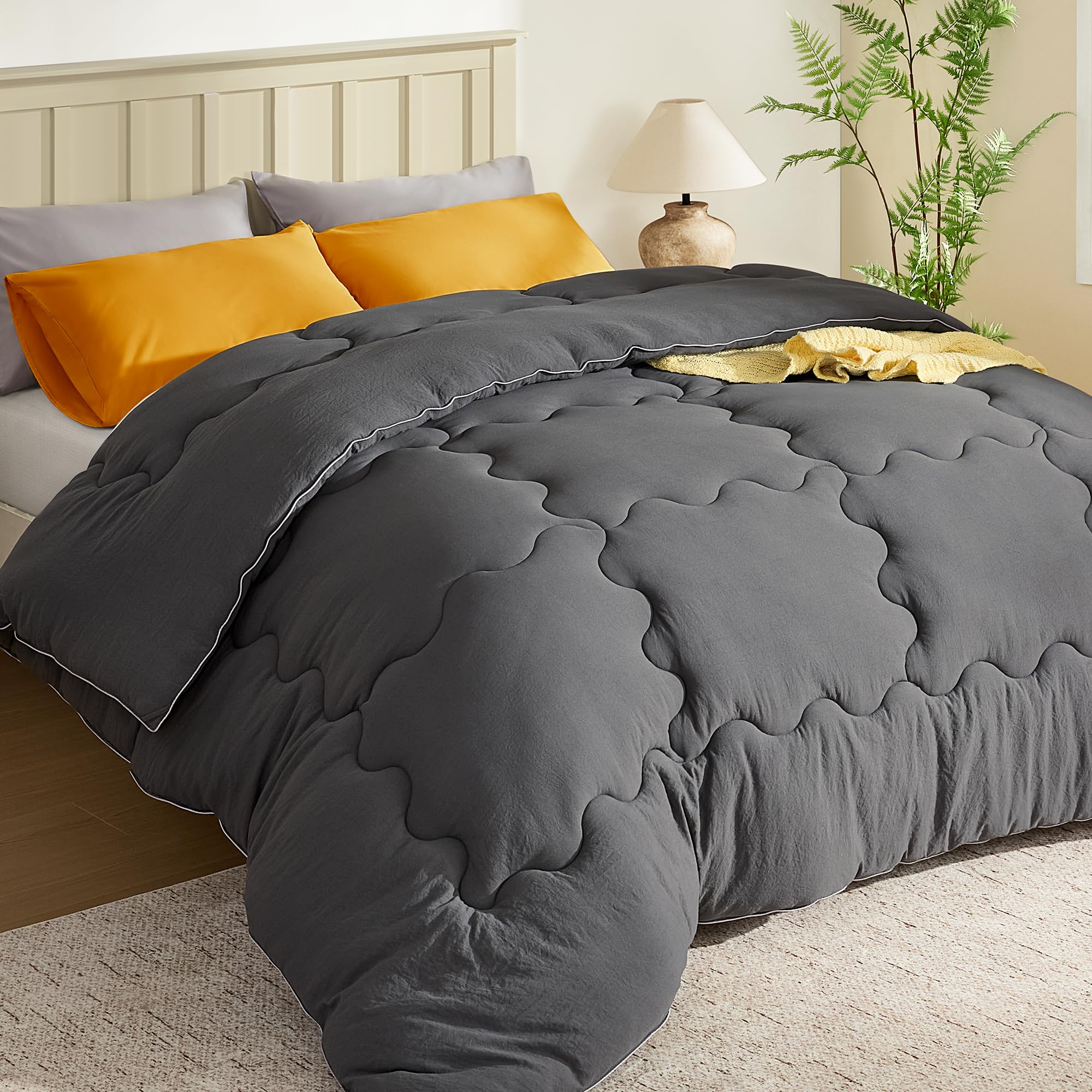 BEDLORE King Comforter Duvet Insert close-up shows ultra-soft shell and cozy texture.